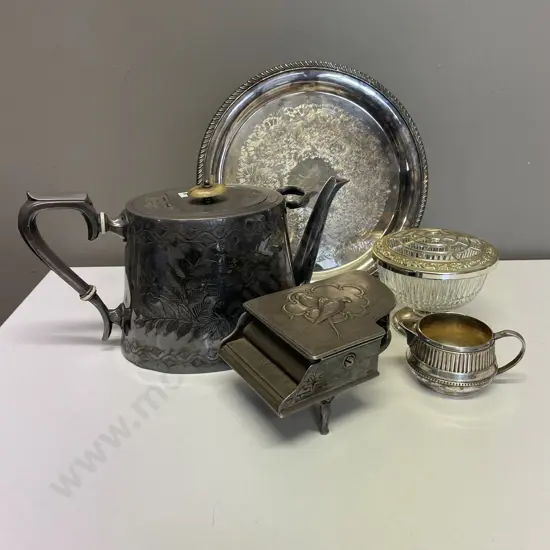 Assorted Silverware including Piano Music Box