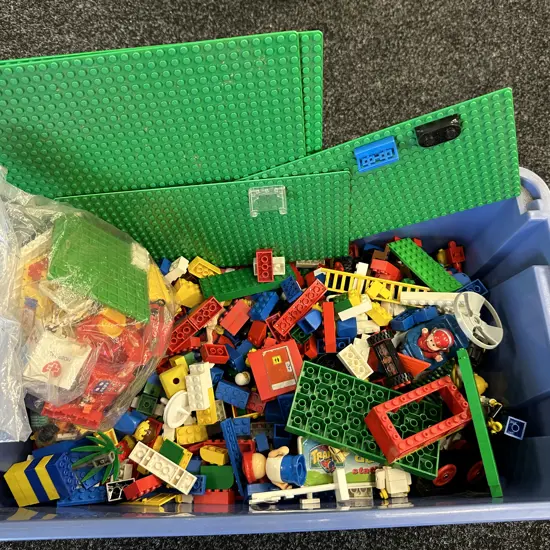 Blue Rectangular Bin Of Lego