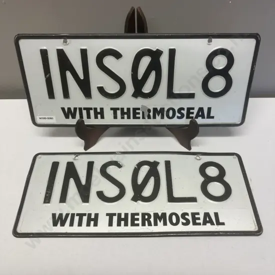 Pair of Personalised Number Plates 'INS0L8'
