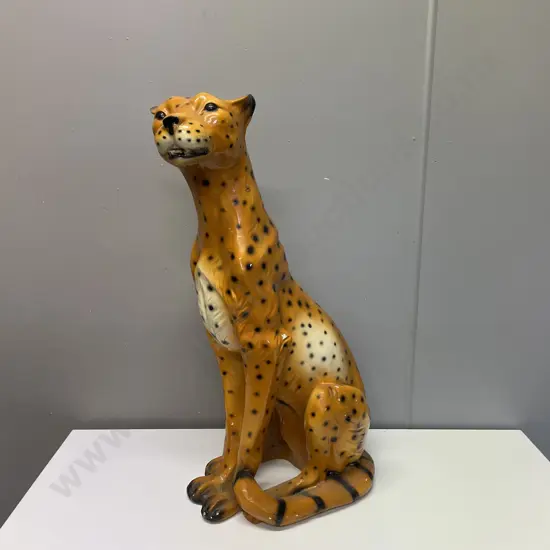 Stunning Seated Ceramic Leopard H70cm