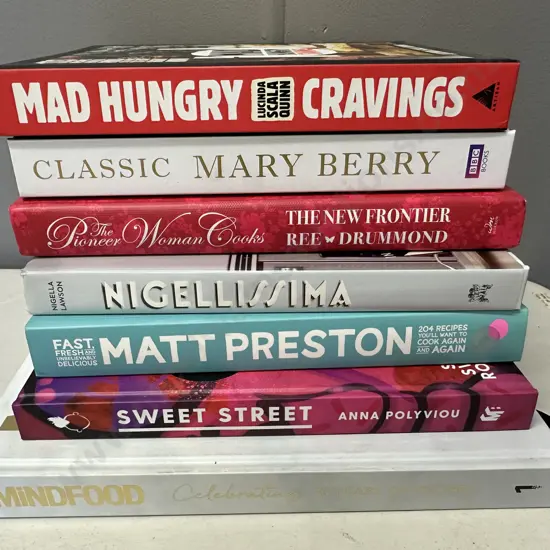 Selection of Cook Books Including Mad Hungry Cravings