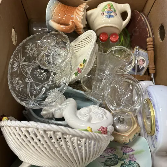 Assorted Vintage Glass & China Items 