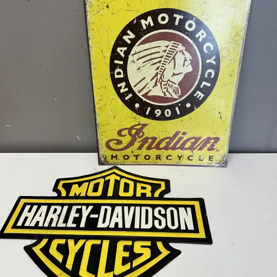 Harley Davidson & Indian Motorcycle Tin Signs