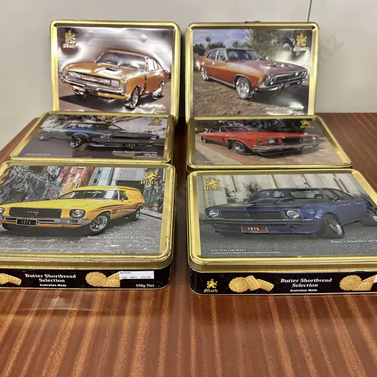 Macs Shortbread Embossed Gift Collectors Car Tins x6