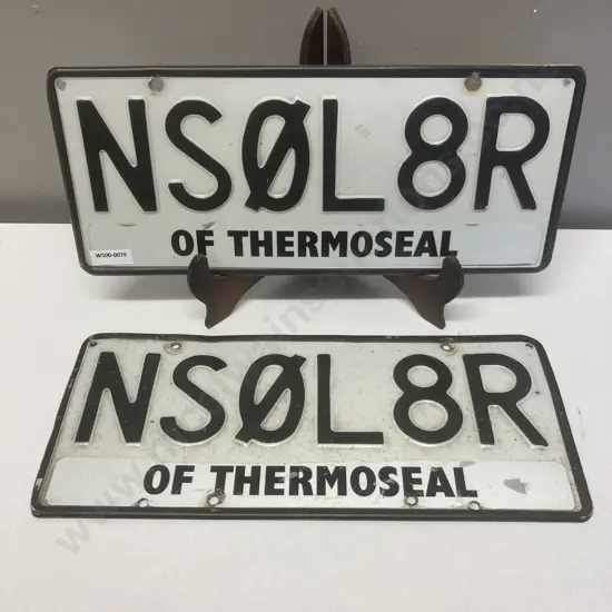 Pair of Personalised Number Plates 'NS0L8R'
