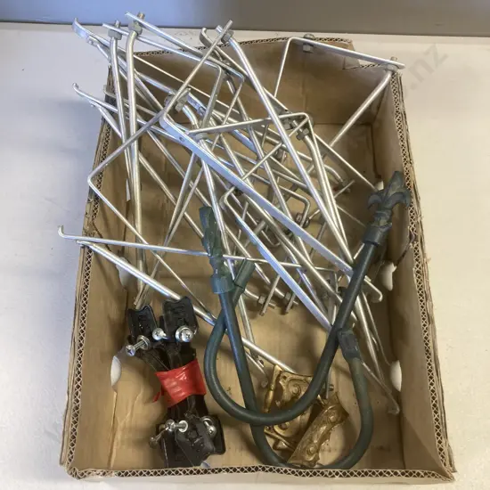 Box lot Shelf Brackets, Assorted Hooks