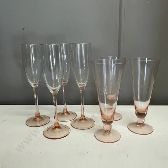 Assorted Vintage Champagne Flutes