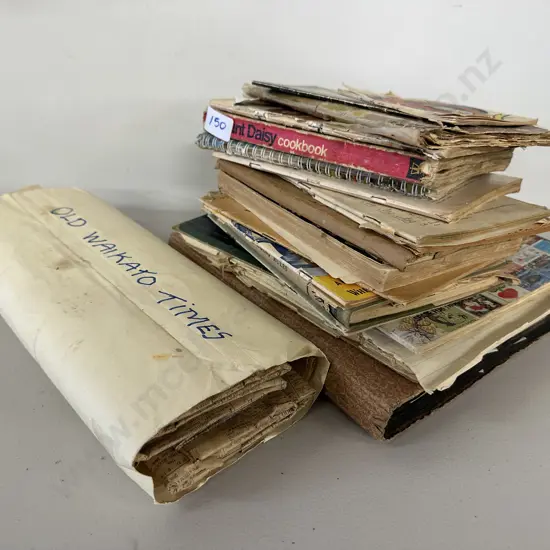 Vintage Recipe Books, Postcards & Waikato Times