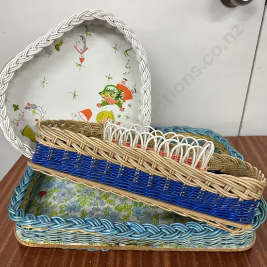 Retro Cane Baskets / Trays