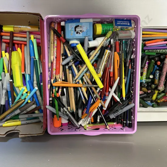 Large Selection of Pens, Pencils, Crayons Etc