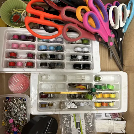 Selection of Bobbin Pins, Scissors Etc