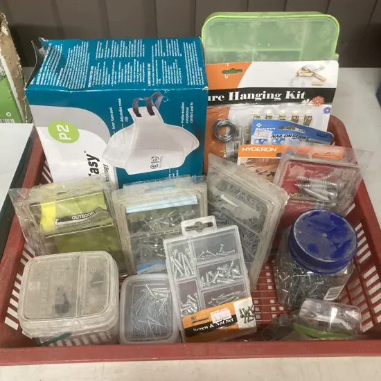 Box Lot Hardware, Masks Etc