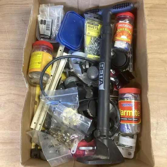 Box Lot Pump, Castors, Rivets, Hardware Etc