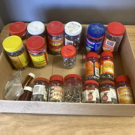 Box Lot Assorted Screws, Bolts Etc