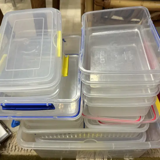 Clear Bin And Plasticware