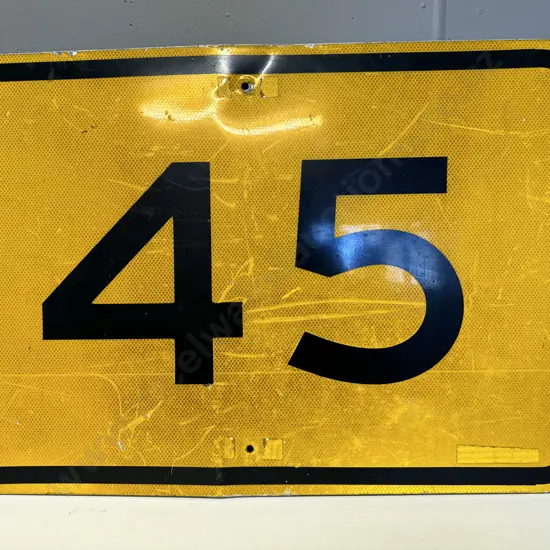 Vintage '45' Reflective Road Sign, 60 x 90cm