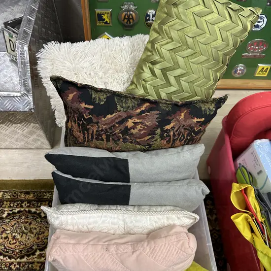 Clear Bin of Cushions