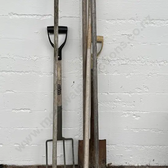 Garden Tools, Fork, Spade & Broom