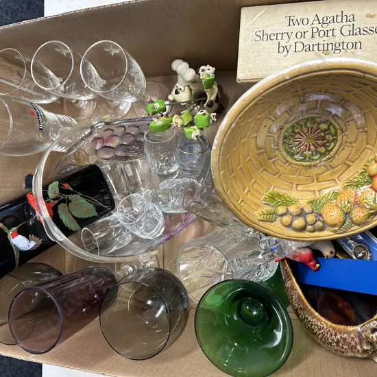 Assorted Glassware, Crockery Etc Box Of