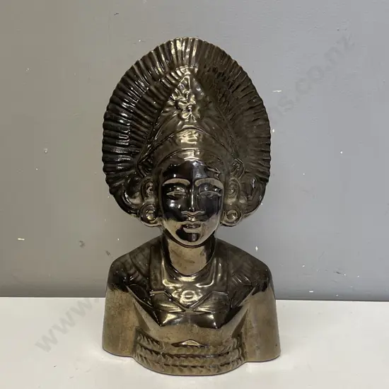 Ceramic Bronze Effect Balinese Bust H33cm