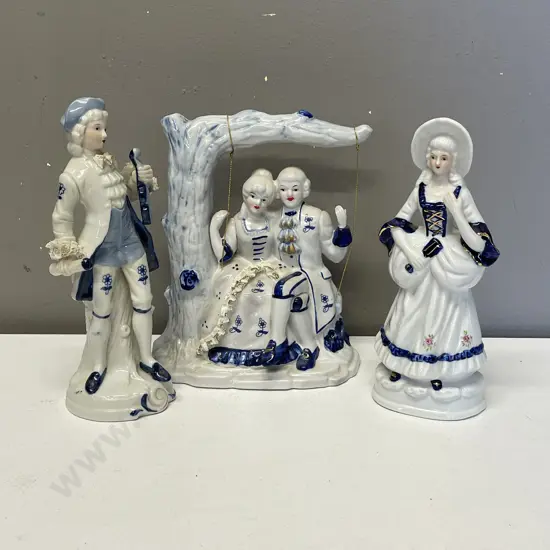Vintage Blue and White Figurines