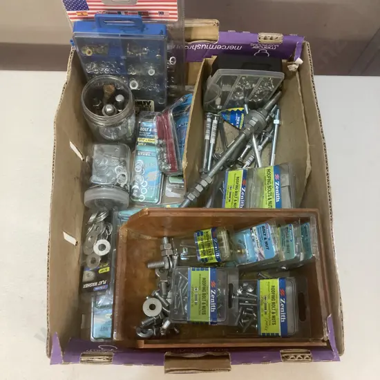 Box Lot Bolts, Nuts, Washers