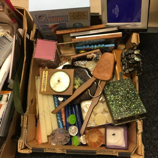 Vintage Items Including Candles, Paua Swan Ornament Etc