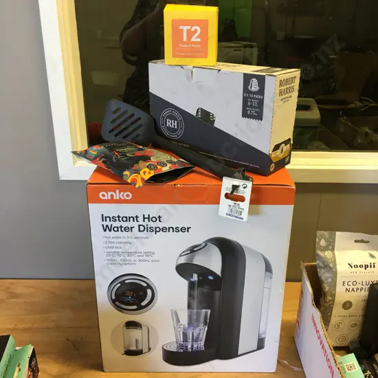 Anko Instant Hot Water Dispenser, Utensil, Robert Harris 8x10 Packs Coffee Capsules Etc