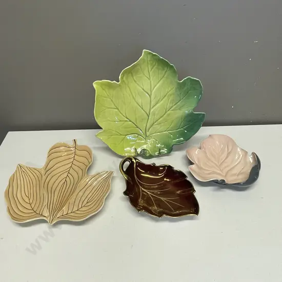Vintage Assorted Leaf Dishes x 4 incl Royal Winton, Carltonware, Crown Devon