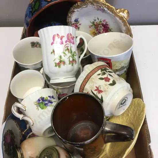 Box Of Assorted China Items (as found)