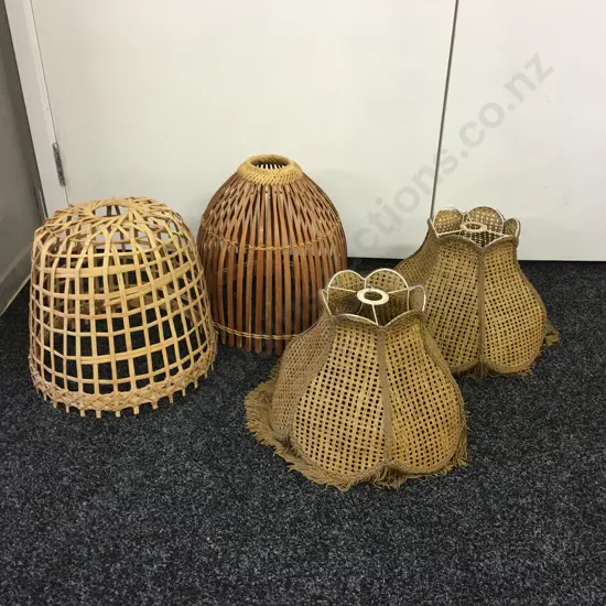 Vintage Light Shades x4 Including Cane