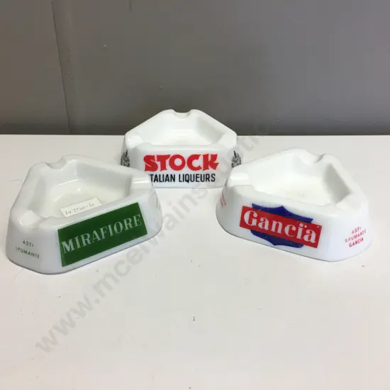 Assortment Of Vintage Alcohol Advertising Ashtrays