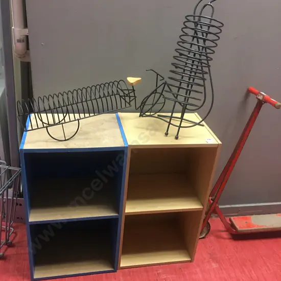 Saxaphone & Trike CD Racks & Storage Cubes x2