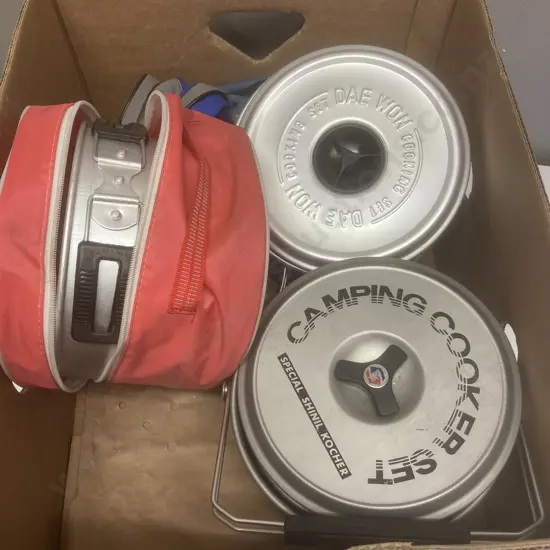 Box Lot 3 Camping Cooking Sets