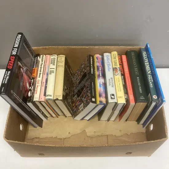 Box lot Books - Sport, Cricket, Rugby, Passion For Speed