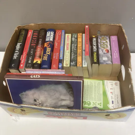Box lot Books - Novels, Cats Etc