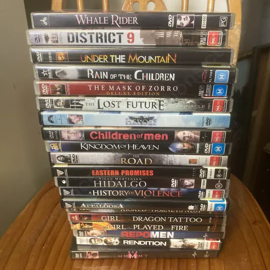 20 DVDs, Girl Who ..., Sean Bean, Rain of The Children DVD Vincent Ward, Whale Rider, Etc