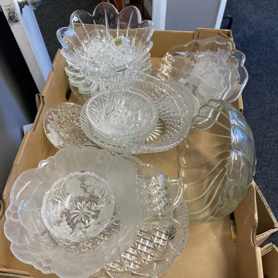 Box of Assorted Crystal and Glassware