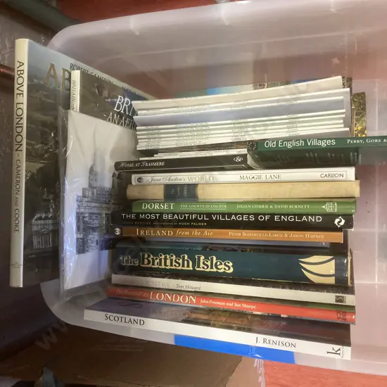 Clear Bin of Books