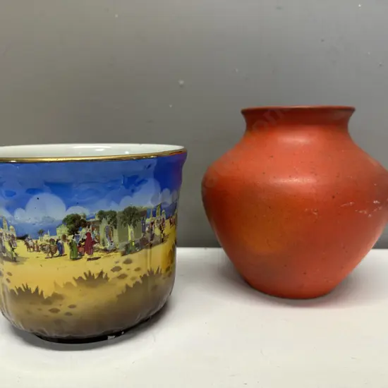 Sylvac Planter &  Orange German Vase 