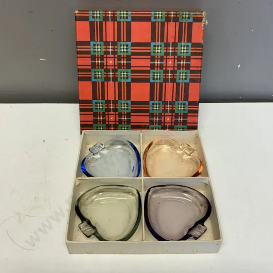 Boxed Set of Coloured Glass dishes