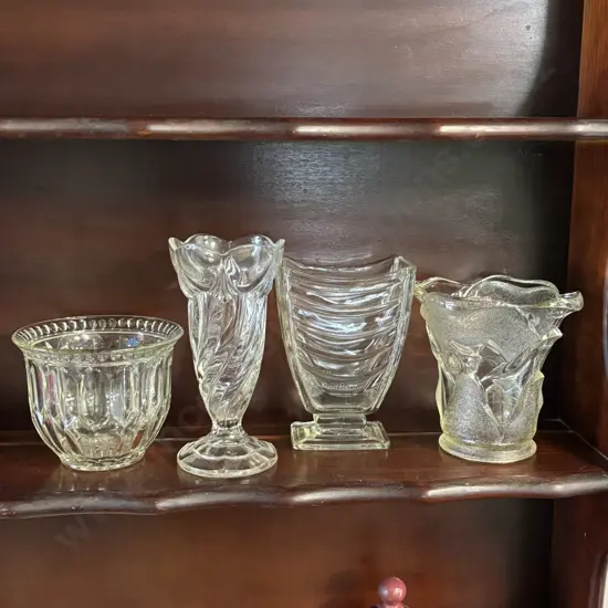 Four Pieces of Art Deco Glassware