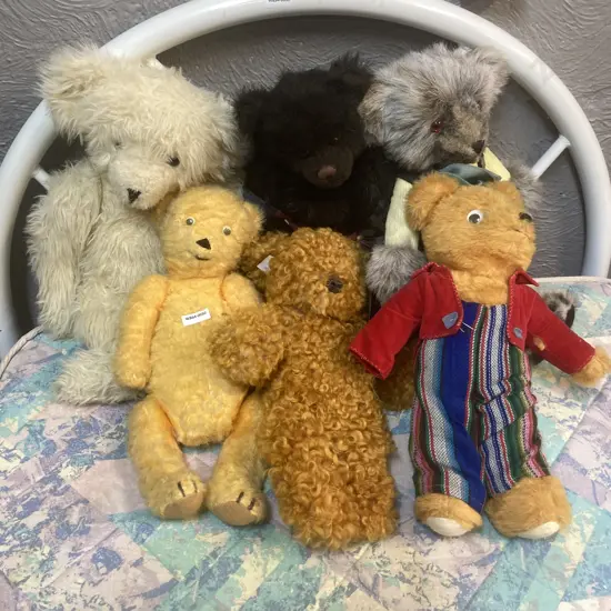 Lot of 6 Vintage Soft Toy Teddy Bears