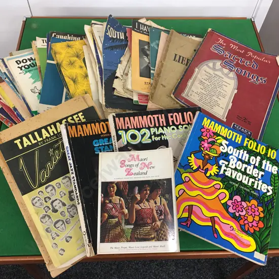 Selection Of Vintage Sheet Music & Books Including Maori Songs Of New Zealand Etc