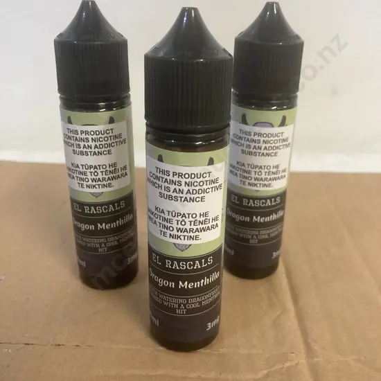Lot of 3 x 600ml Dragon Menthilla Vape Juice