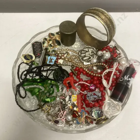 Vintage Items With Footed Glass Tray