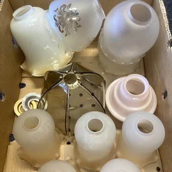 Lot of Assorted Glass Light Shades