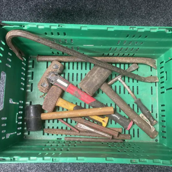 Green Bin, Hammers, Cold Chisels, Pinch Bars