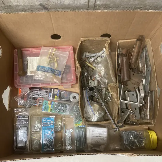 Box lot Bolts, Nuts, Washers Etc