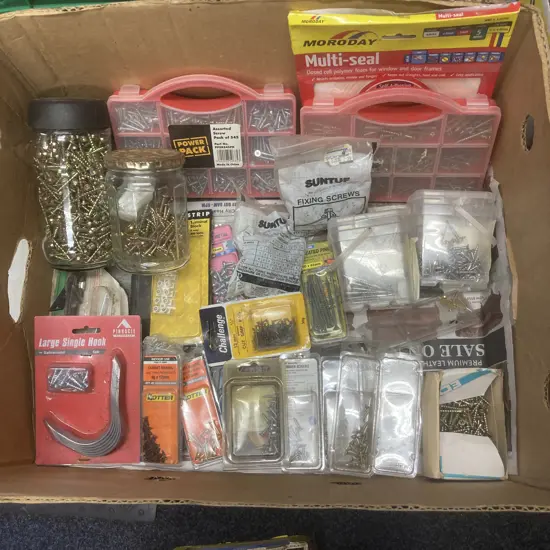 Box Lot Screws, Hardware Etc